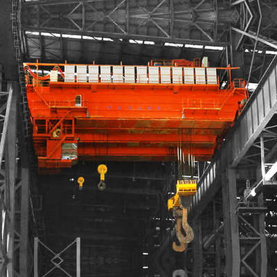 Sesuaikan 100/30 Ton Heavy Duty Ladle Lifting Electric Overhead Travelling Crane Untuk Steel Melt Workshop